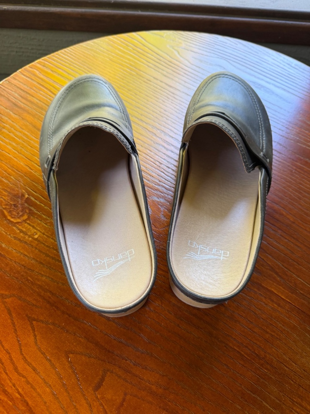 Dansko Penny Loafer Clog Mule — Black Leather 39 - Picture 5 of 7